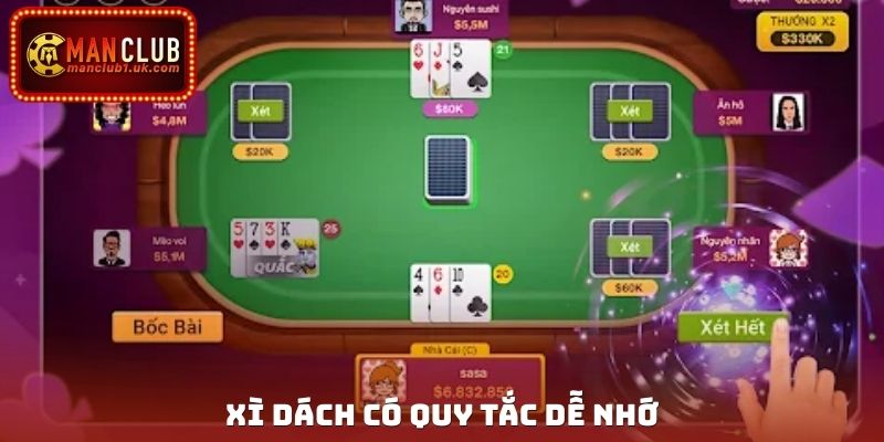 Xì dách có quy tắc dễ nhớ